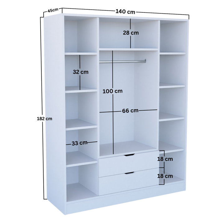 Hanah Home Armario Duru 4 Puertas Blanco Mate Hanah Home Armario Duru 4 Puertas Blanco Mate